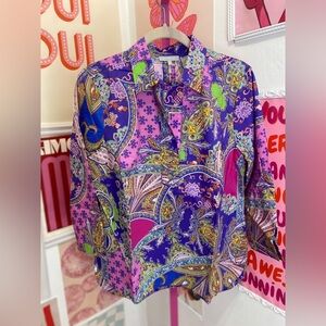 NWT HINSON WU Vibrant Paisley Blouse